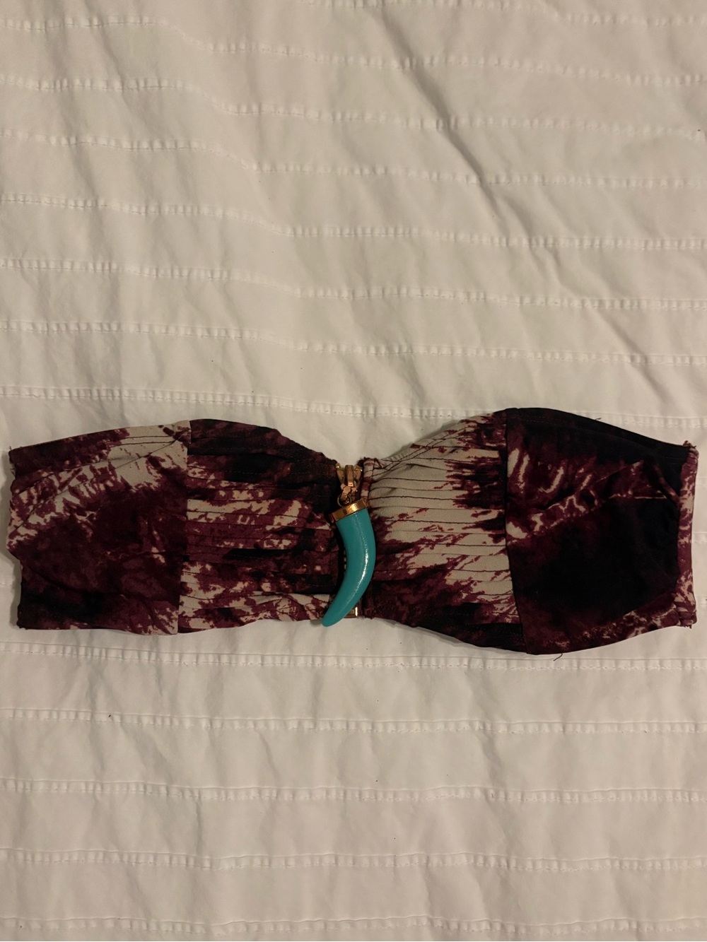 H&M Coachella Tie Dye Zip Up Bikini Top